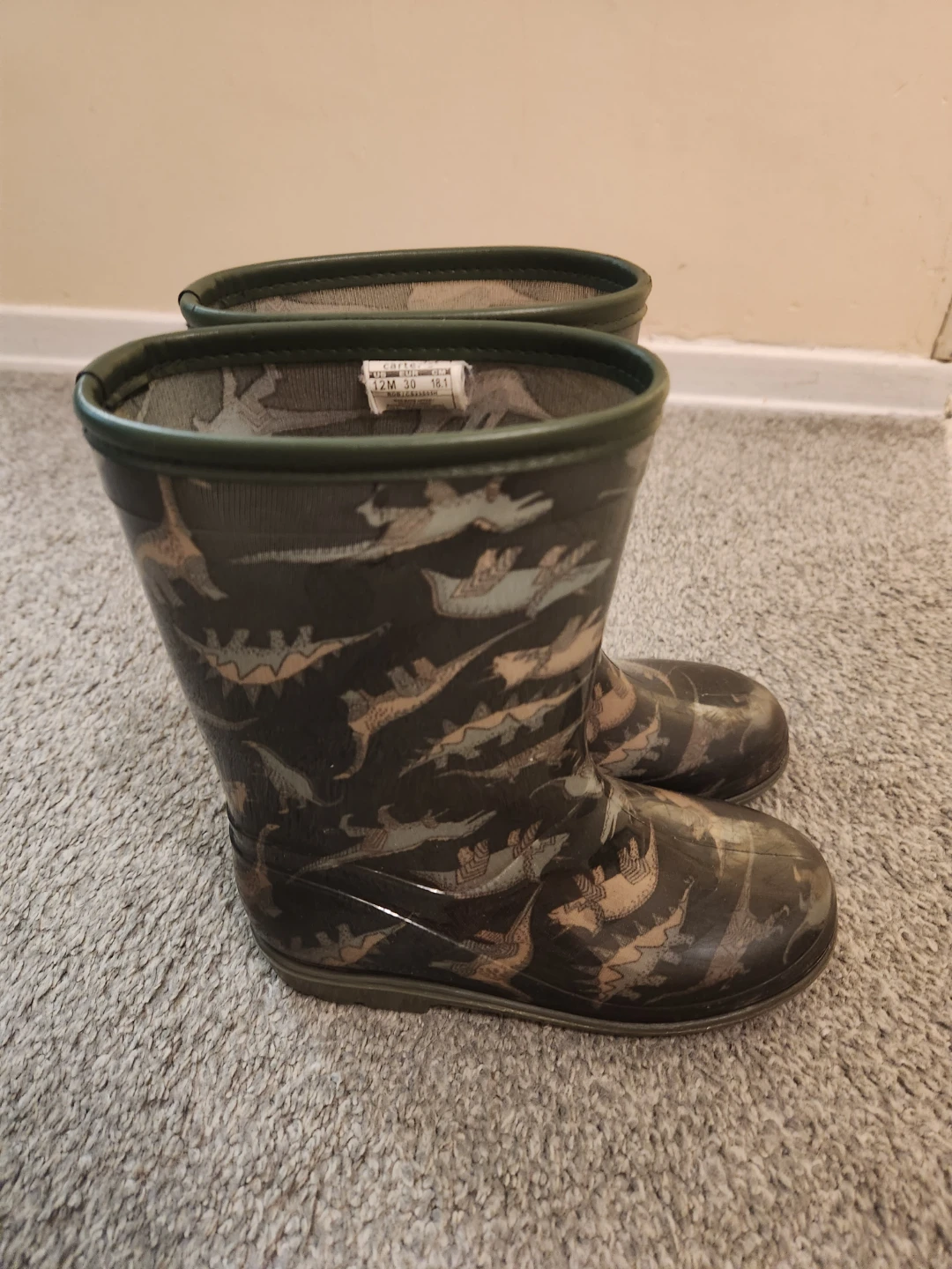 Carter's Dino Camo Rain Boots, Boys Size 12 - photo 2