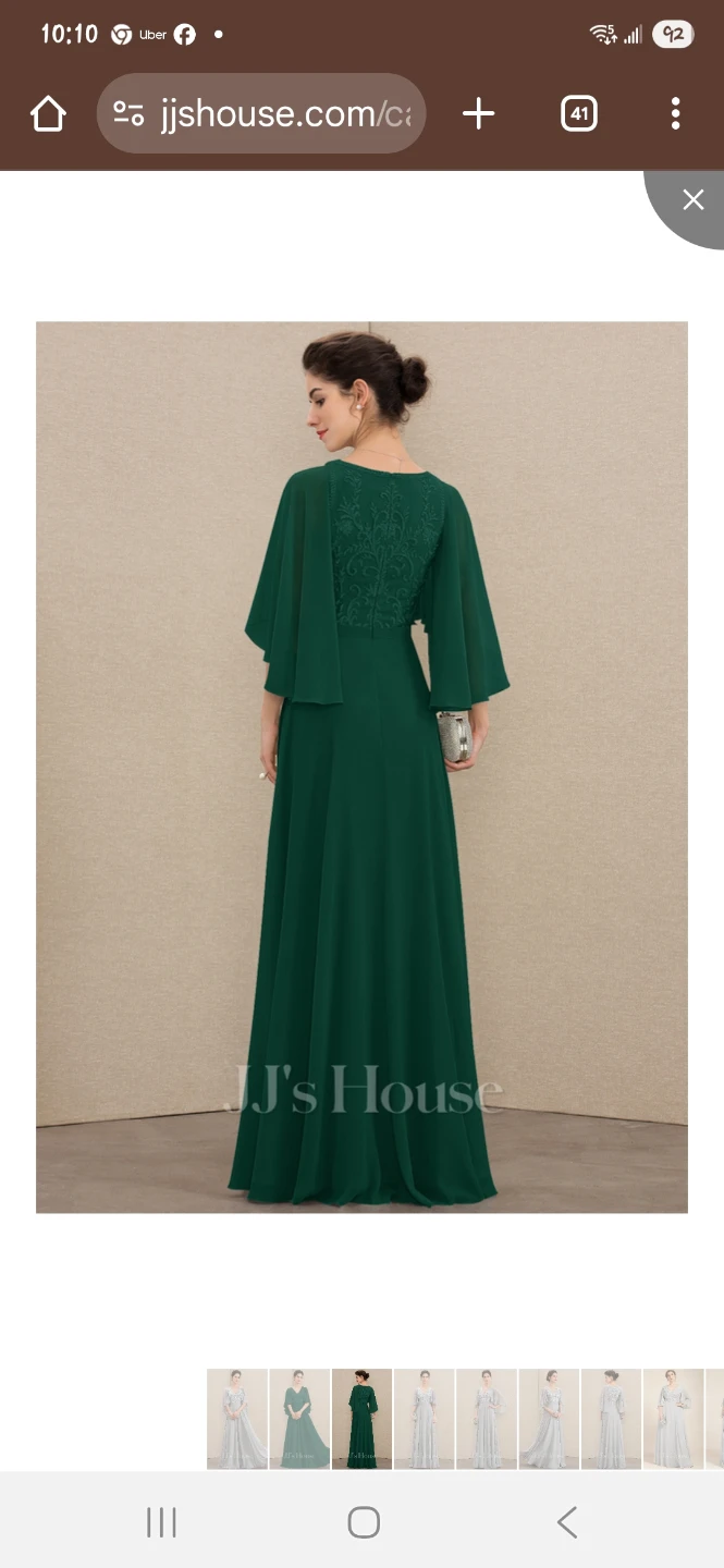 JJ's House Dark Green Chiffon Mother of the Bride Dress - photo 2
