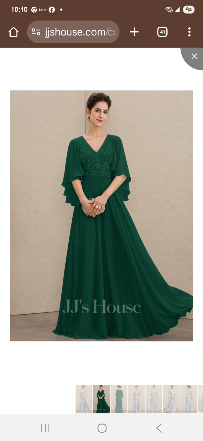 JJ's House Dark Green Chiffon Mother of the Bride Dress - photo 4