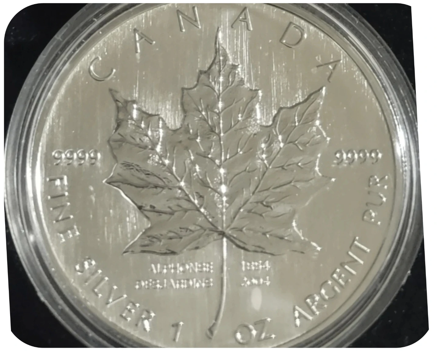 2004 Canadian Silver Maple Leaf $5 Coin - Desjardins