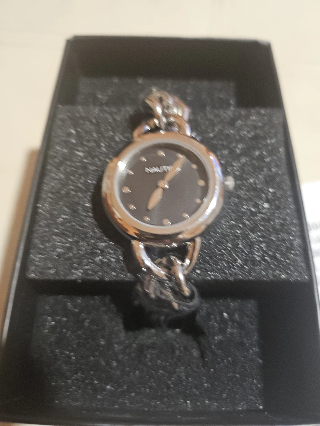 Nautica Women's Silver-Tone Chain Bracelet Watch NEW
