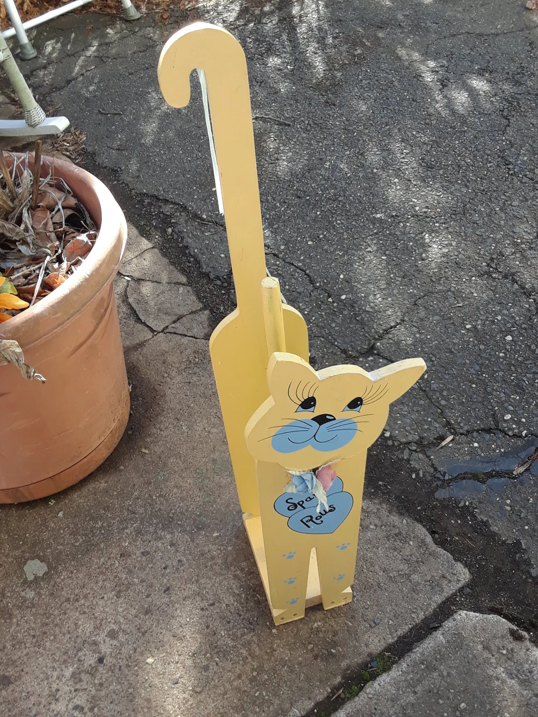 Yellow Cat Shaped Spare Roll Holder