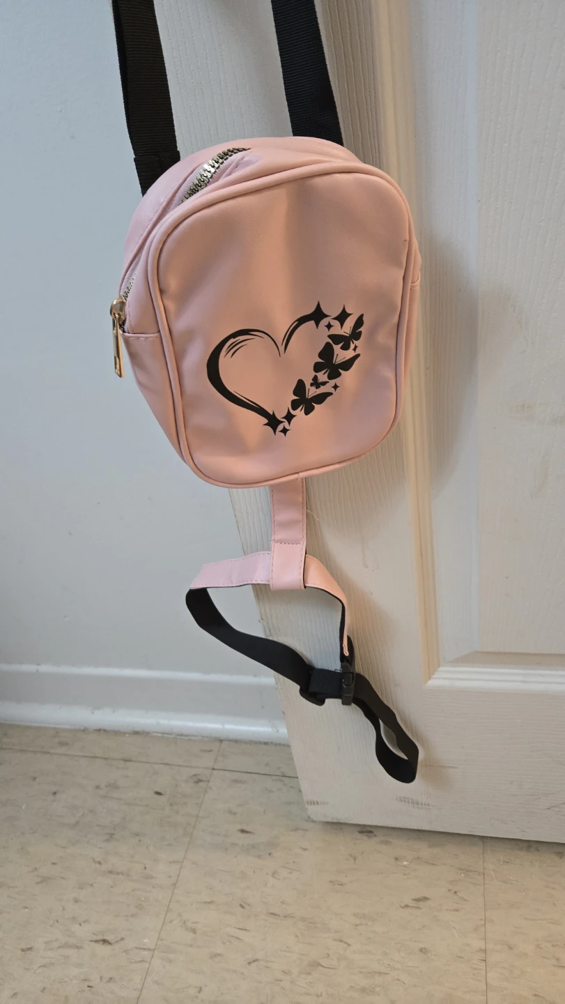 Pink Mini Backpack with Heart Design