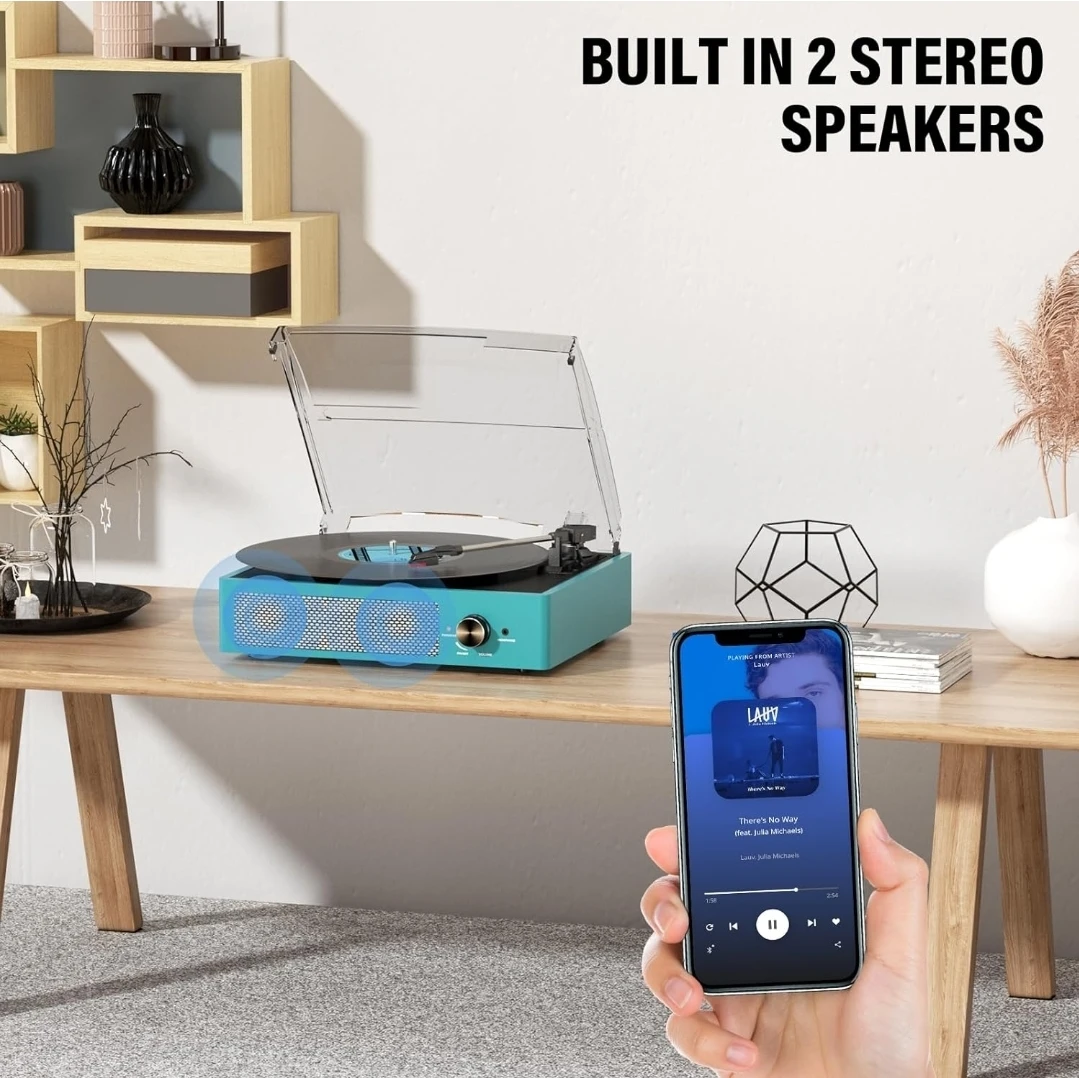 Turntable Record Player with Built-in Speakers - photo 5