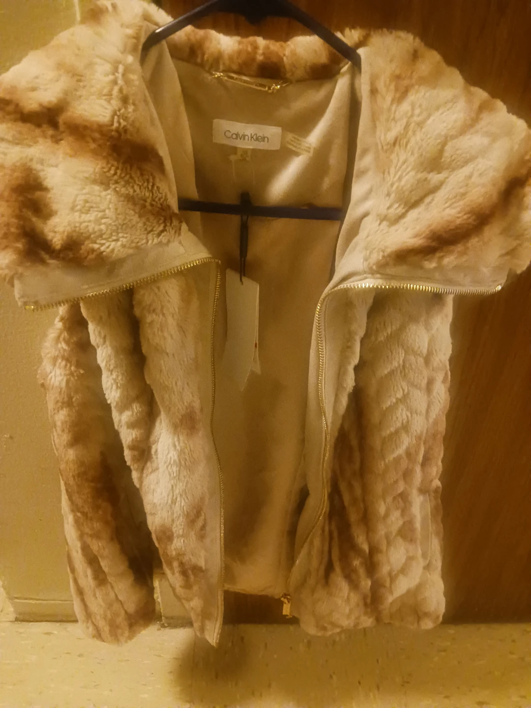 🥕New Calvin Klein Faux Fur Vest Sz XS