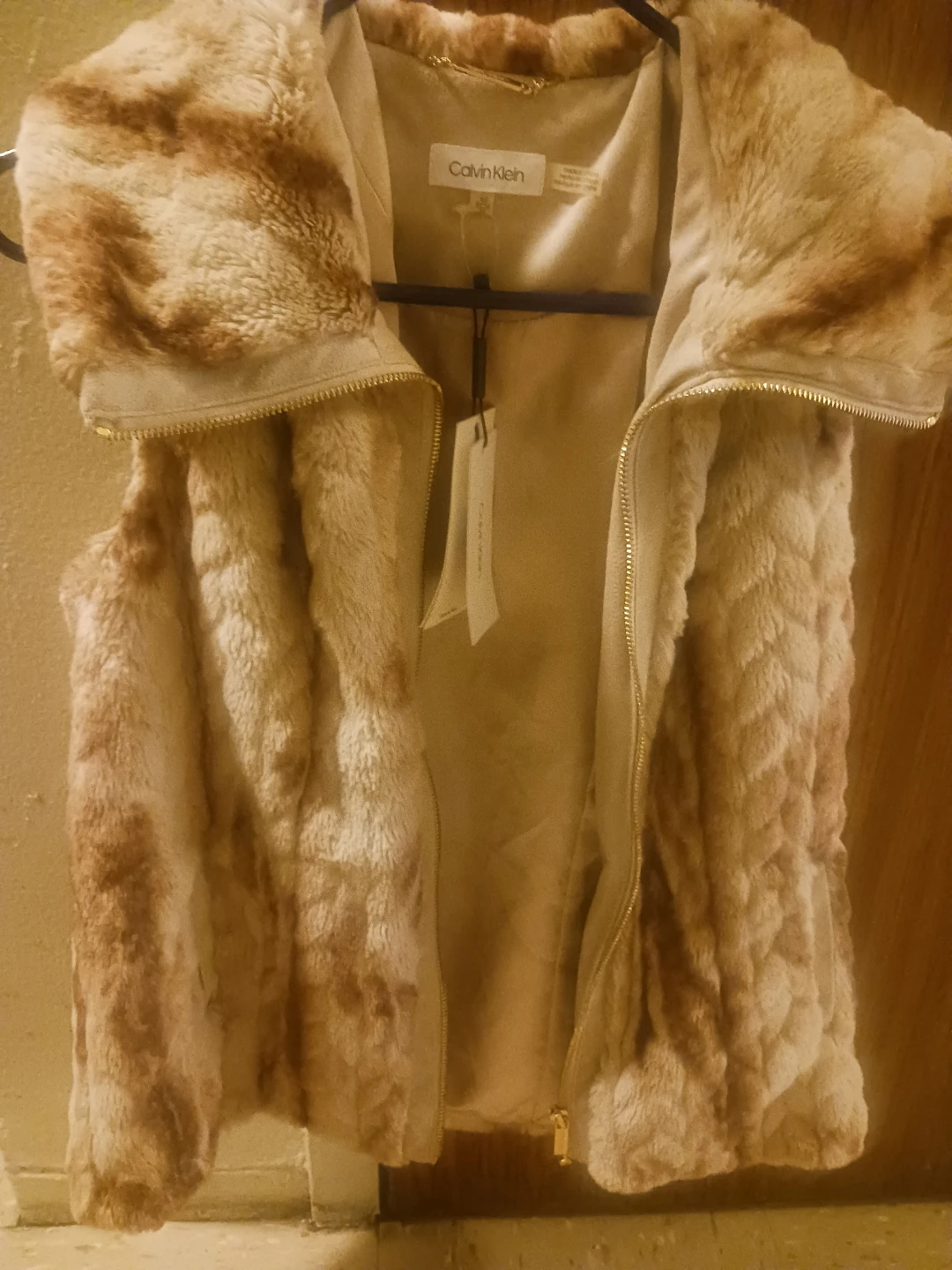 🥕New Calvin Klein Faux Fur Vest Sz XS - photo 2