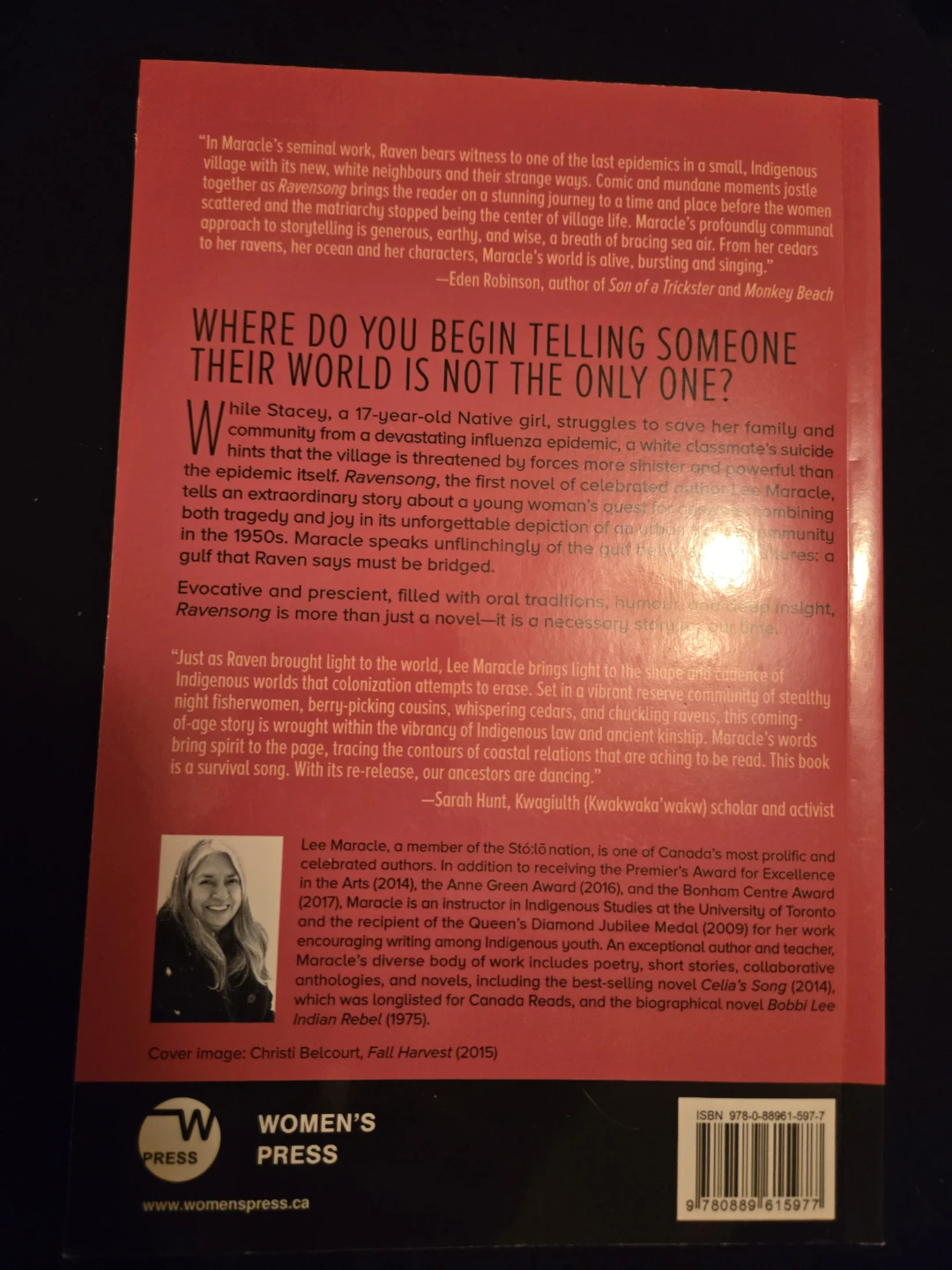 Book: Ravensong: A Novel by Lee Maracle - photo 2