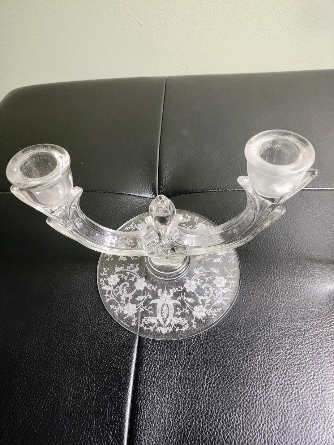 New Martinsville Glass Company Double Candle Holders & Bowl - photo 5