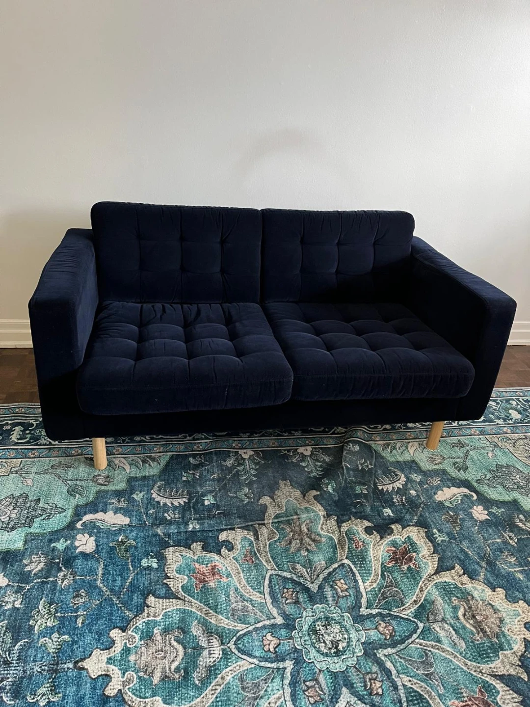 Navy Blue Loveseat Sofa - photo 2
