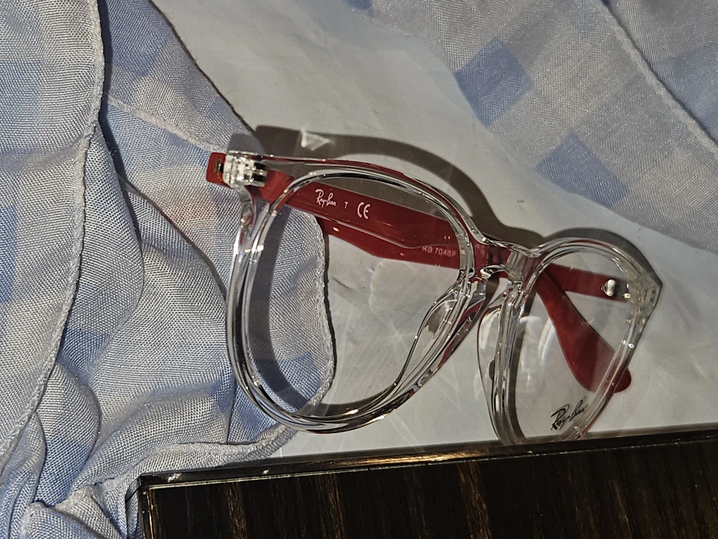 Ray-Ban Eyeglasses Clear Frame Red Temples RB7049F - photo 4