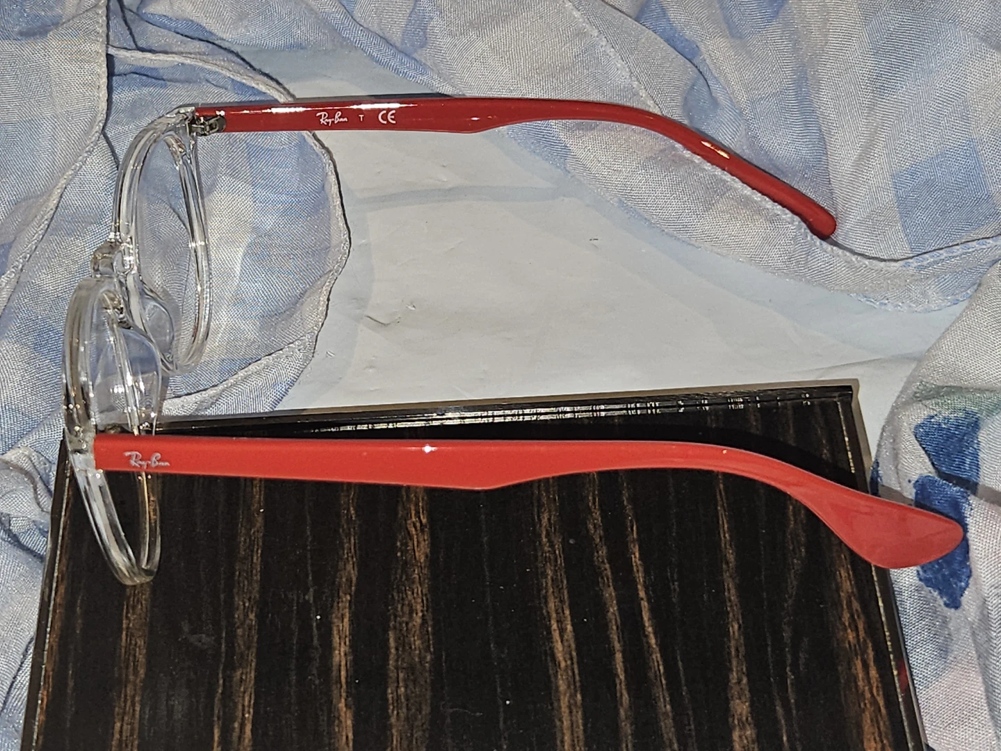 Ray-Ban Eyeglasses Clear Frame Red Temples RB7049F - photo 5