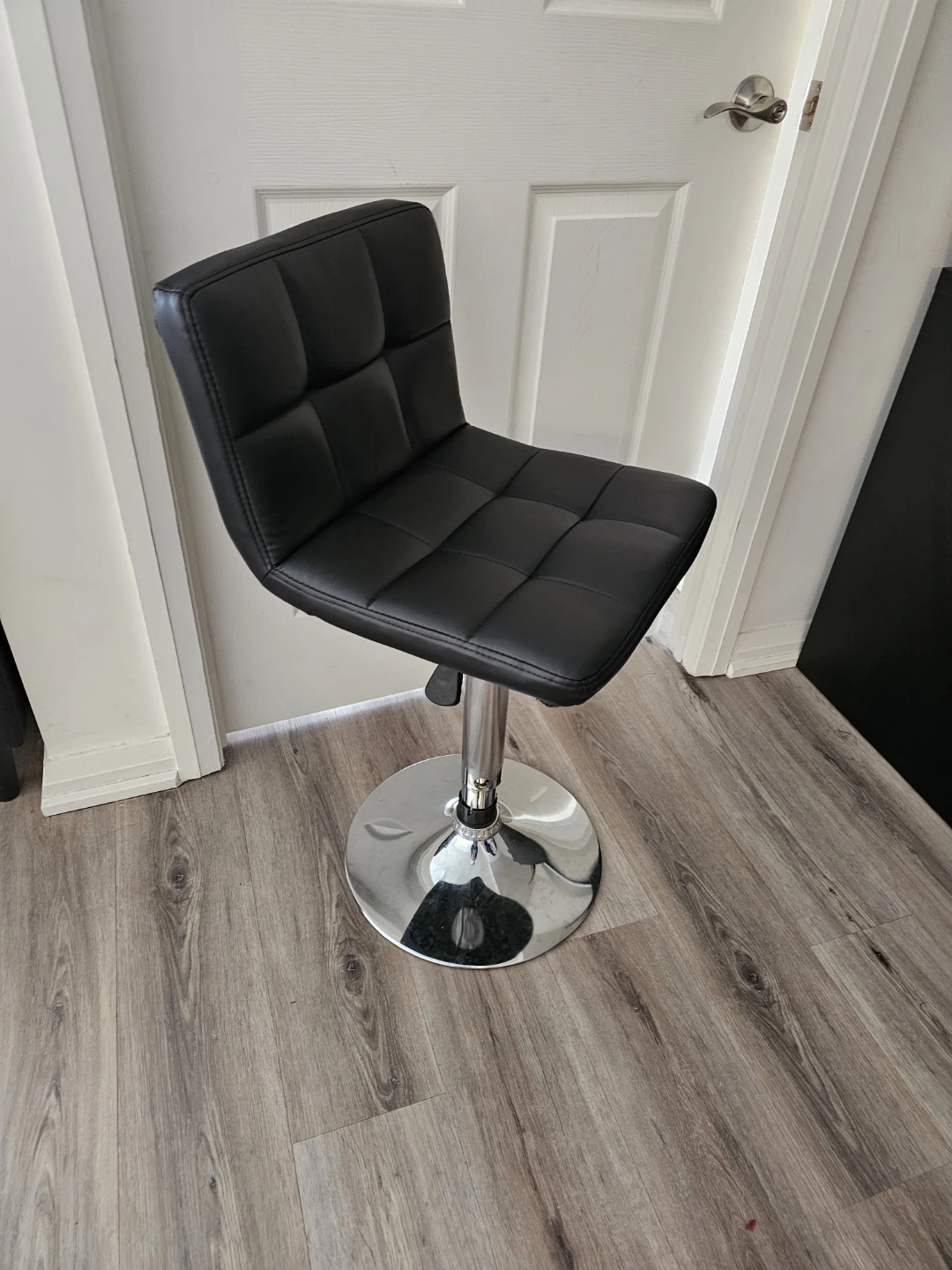 Black Adjustable Swivel Bar Stool