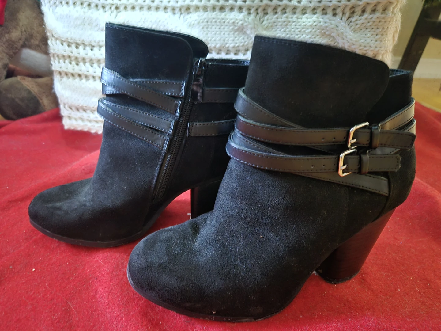 Black Torrid Ankle Boots with Straps, Size 7W