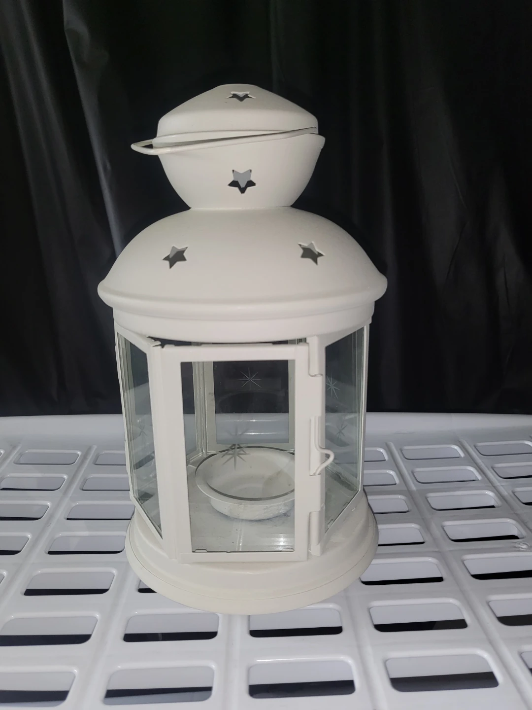 White Metal Candle Lantern