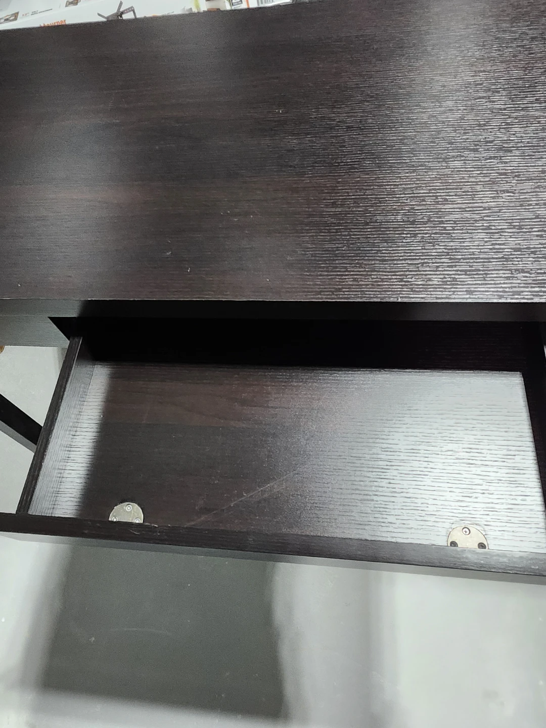Dark Brown Desk with Drawer & Shelves - photo 5
