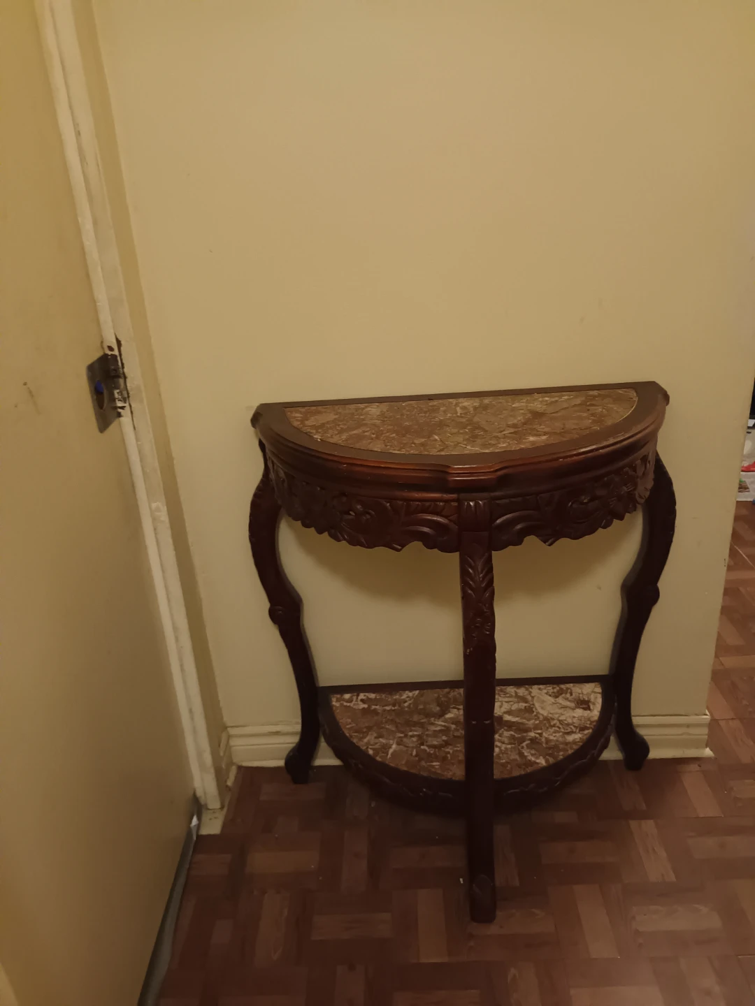 Half-moon Marble Top Accent Table