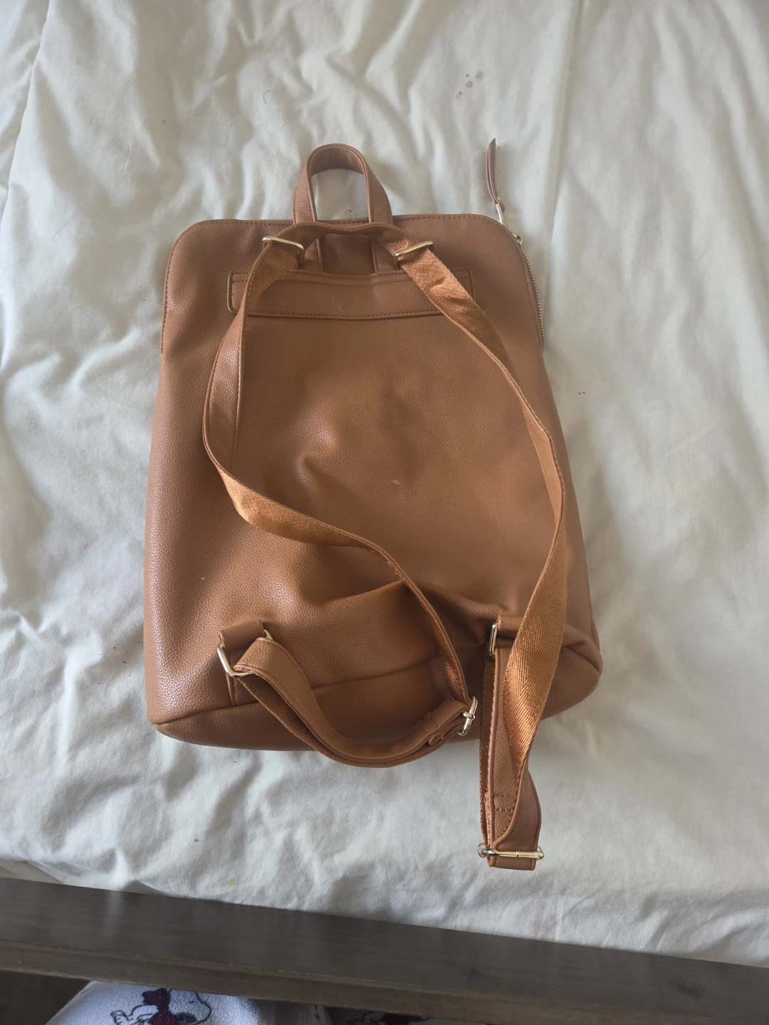 SRXOLINE Brown Faux Leather Backpack - photo 2