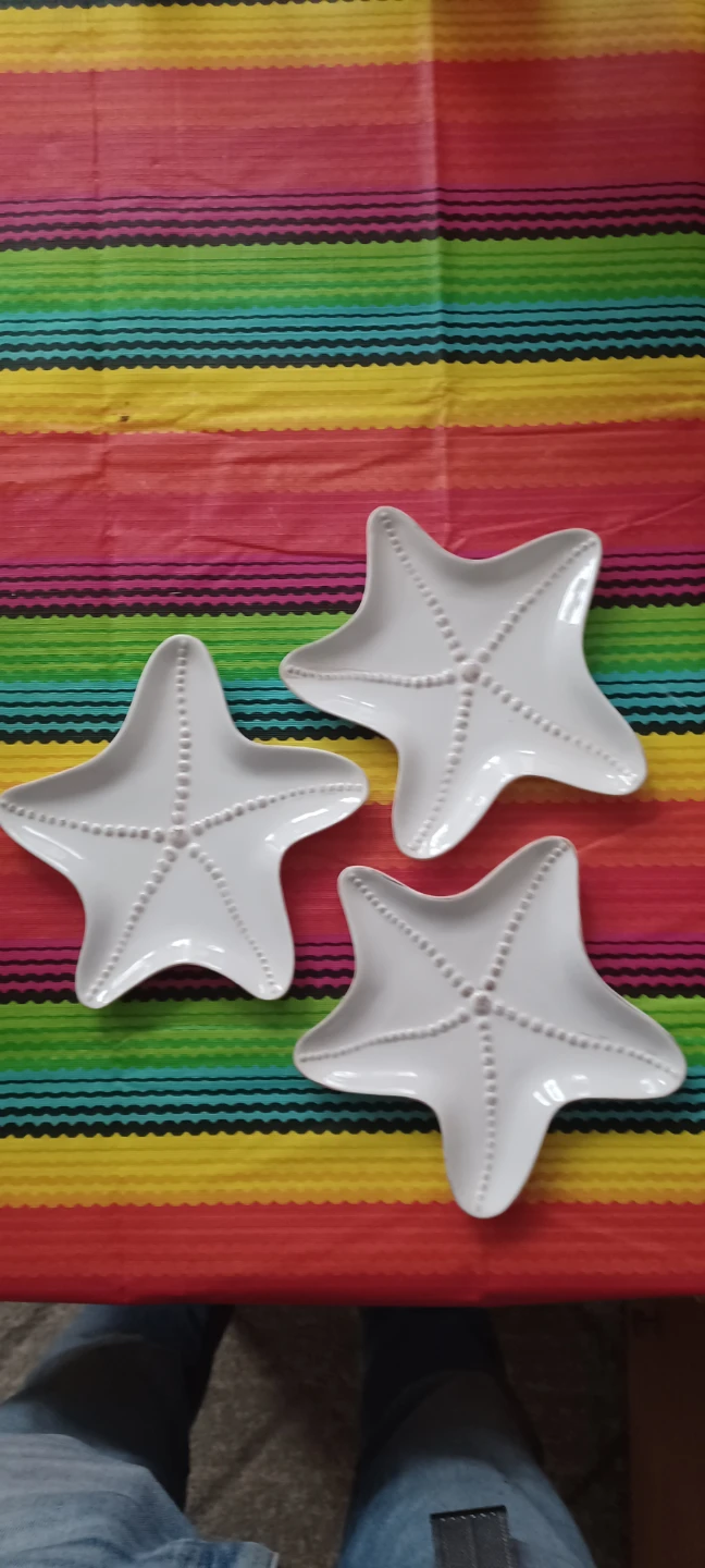 Blue Sky Starfish Shaped Small 4× Plates Set - White Ceramic - photo 2