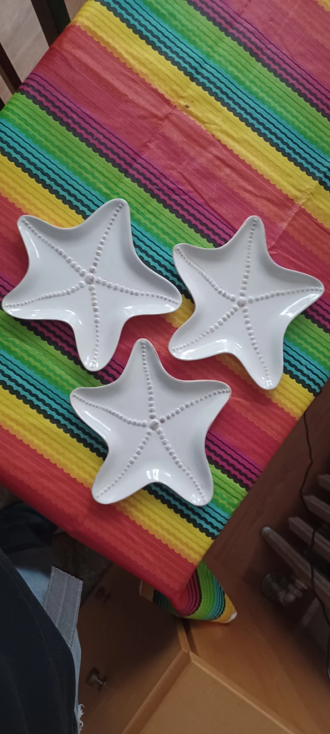 Blue Sky Starfish Shaped Small 4× Plates Set - White Ceramic - photo 4