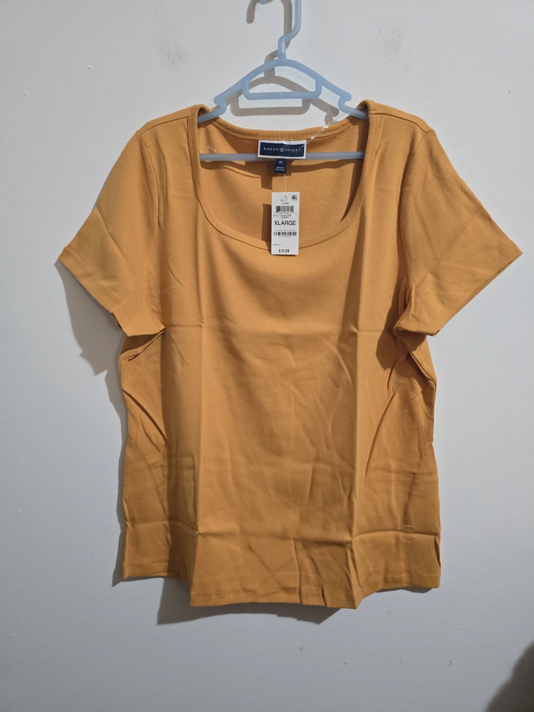 Karen Scott XL Yellow Cotton Top