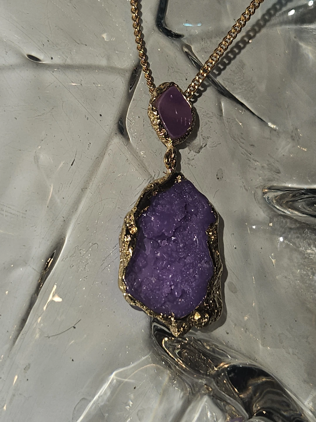 Natural Stone Pendant silver Necklace - photo 3