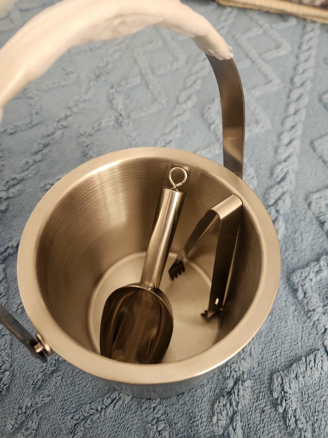 GERRIT Stainless Steel Ice Bucket w/ Scoop & Tongs - photo 3