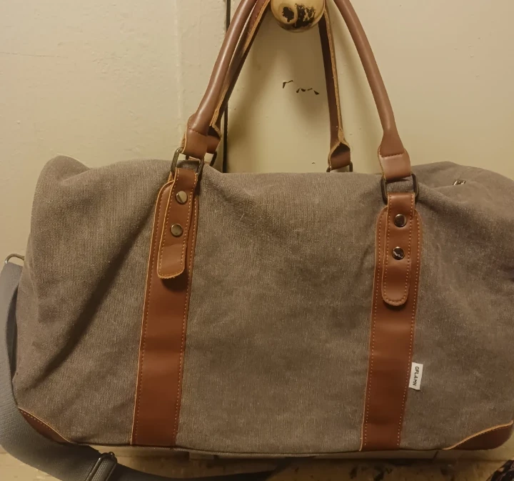Oflamn Gray Canvas Duffle Bag