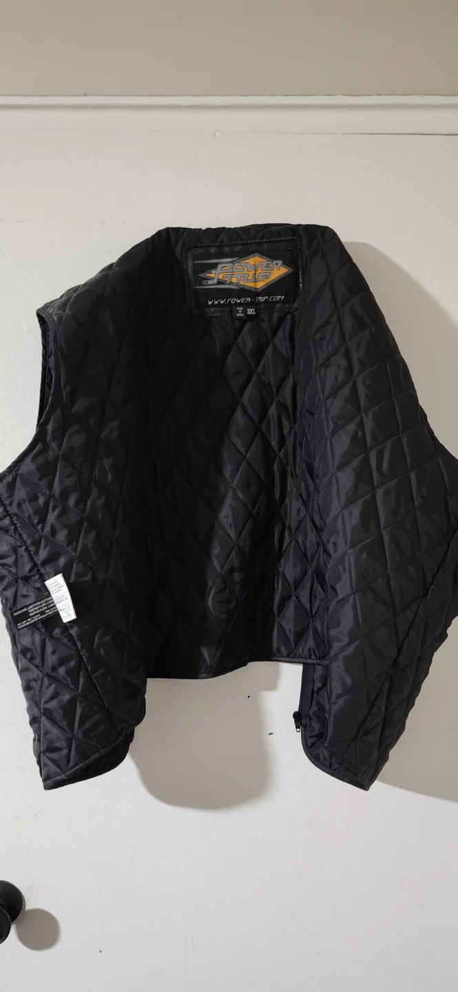 3XL Power Trip Leather Motorcycle Jacket with Nylon Liner Vest - photo 3