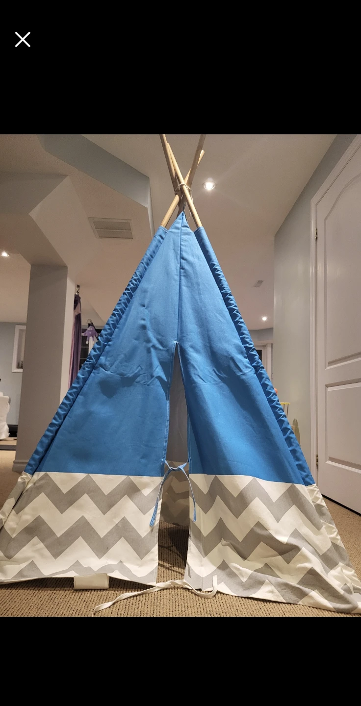 Kids Blue & Grey Teepee Tent