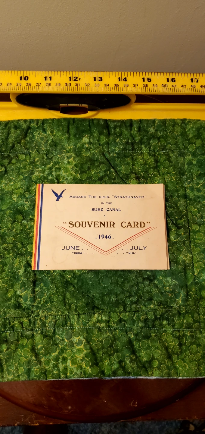 R.M.S. Strathnaver Souvenir Card & Photo 1946