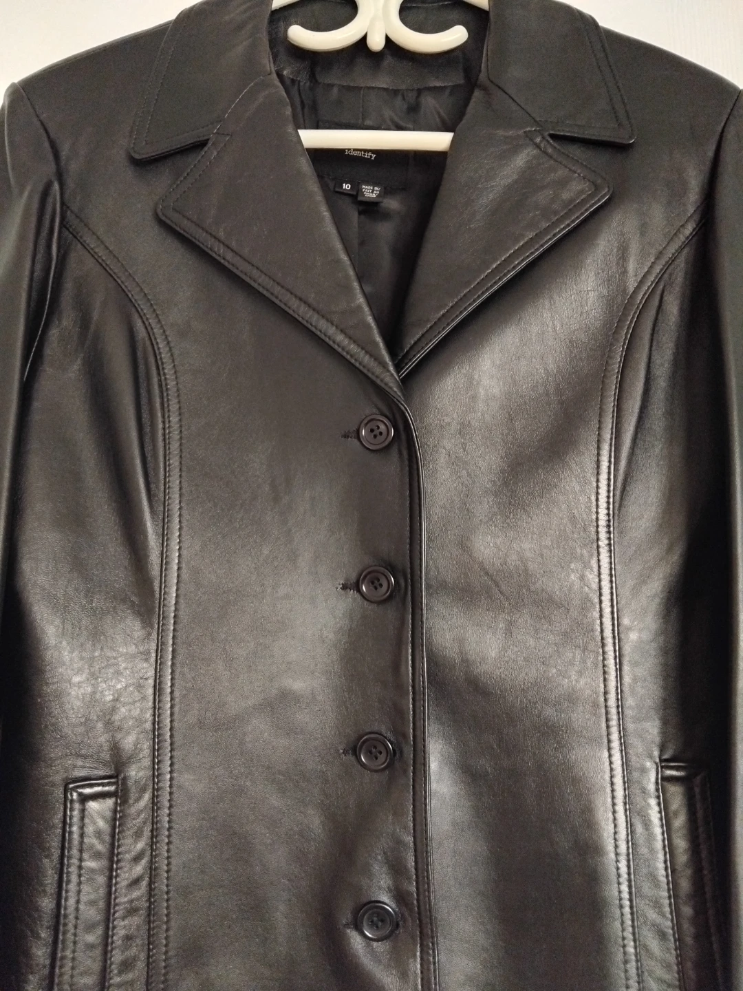 Genuine Black Leather Jacket - Size 10 - photo 2
