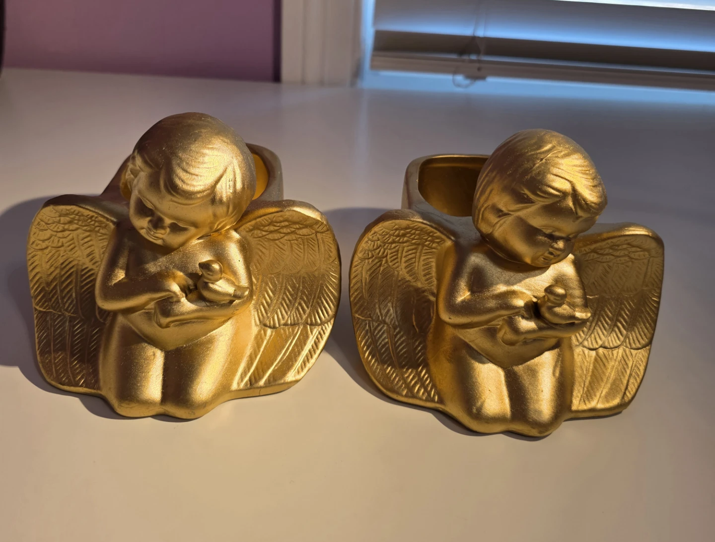 Gold Angel ceramic planters (Set of 2)