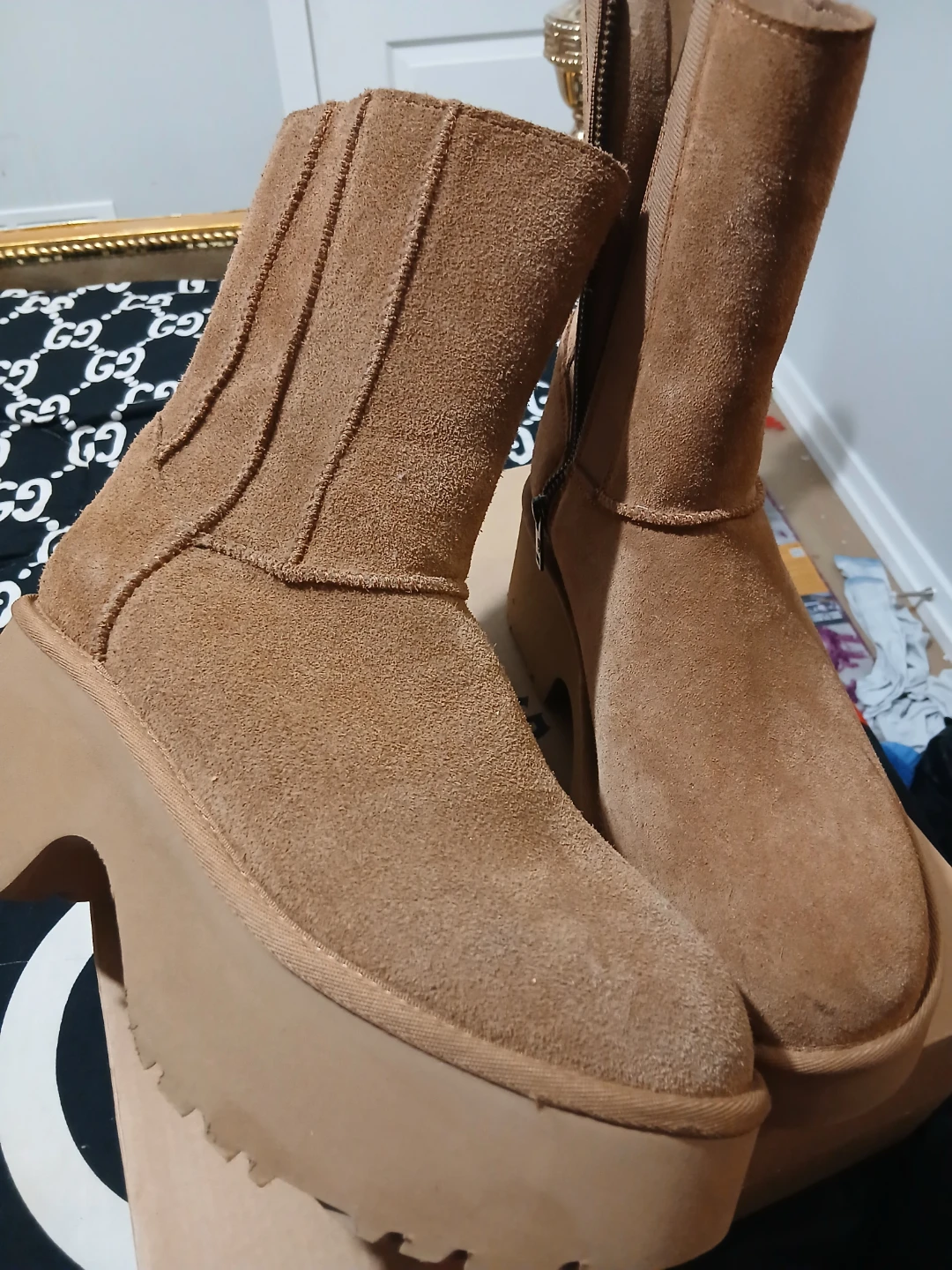 UGG Platform Boots - Tan - Size 9