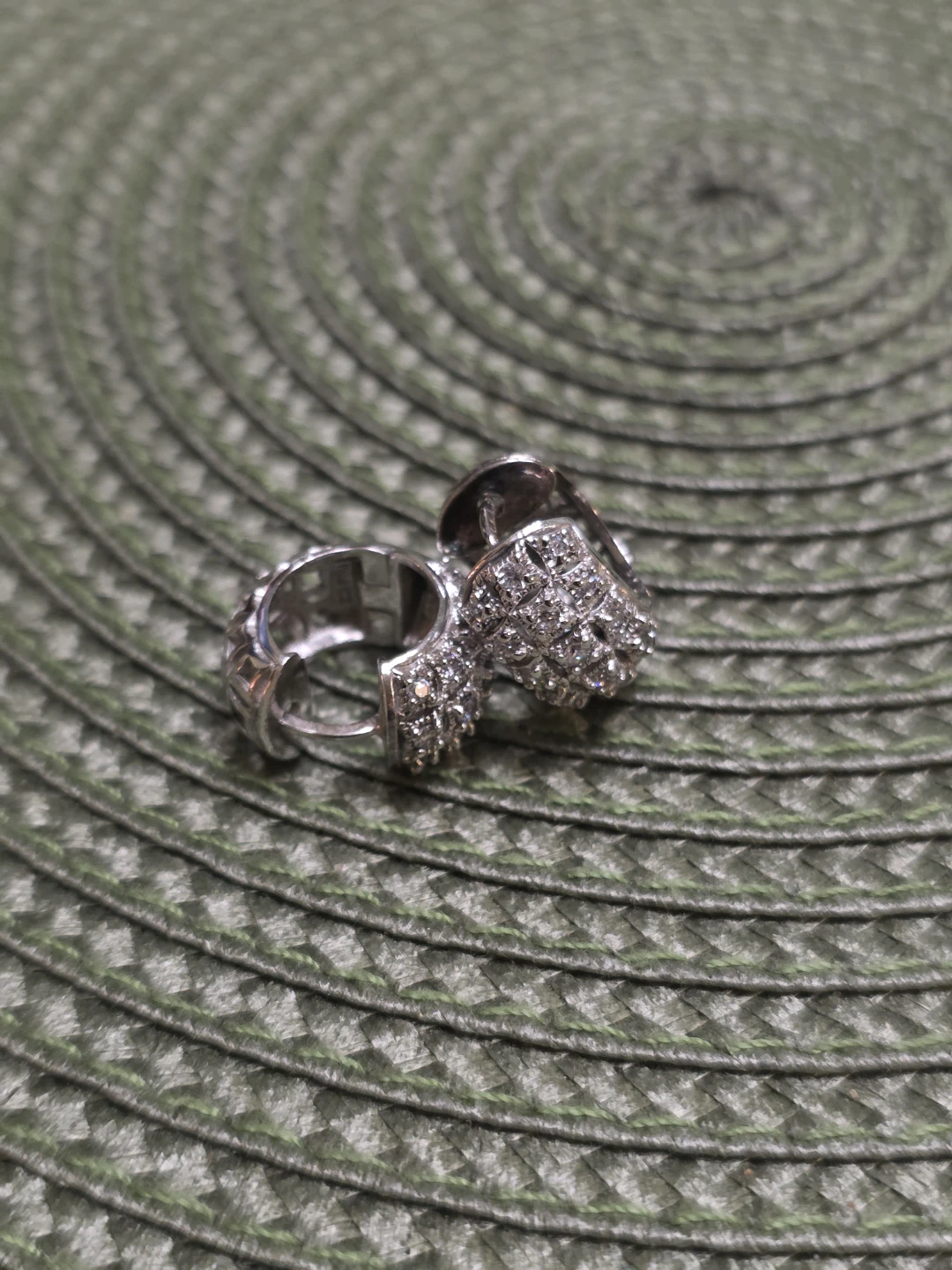 Sparkly Silver Hoop Earrings with Rhinestones Stamped 925 - photo 3