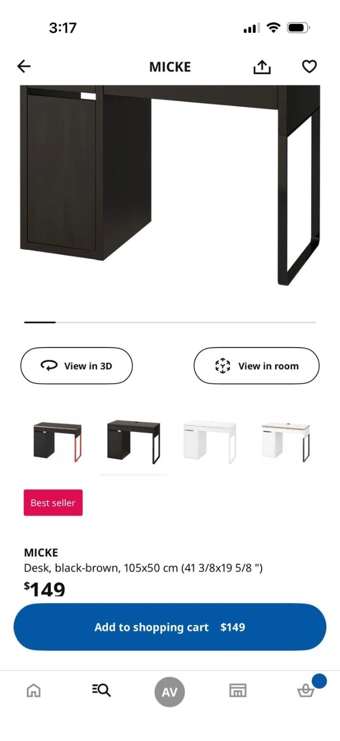 IKEA MICKE Desk - Black-Brown - photo 3
