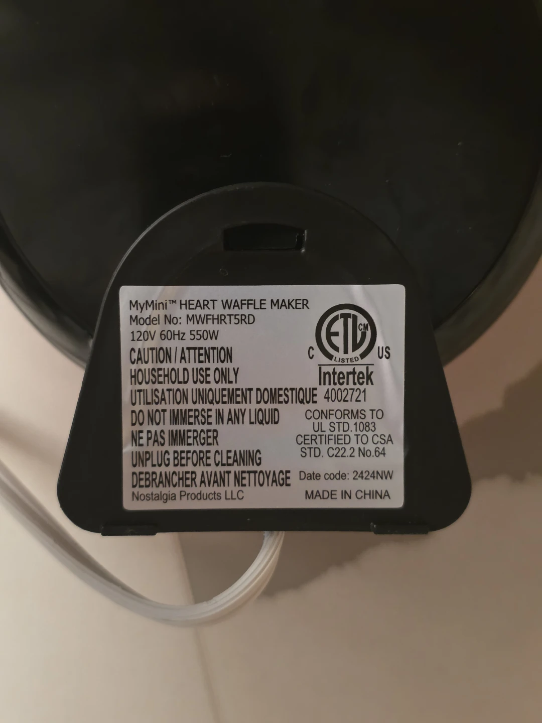 Nostalgia MyMini Heart Waffle Maker - photo 3