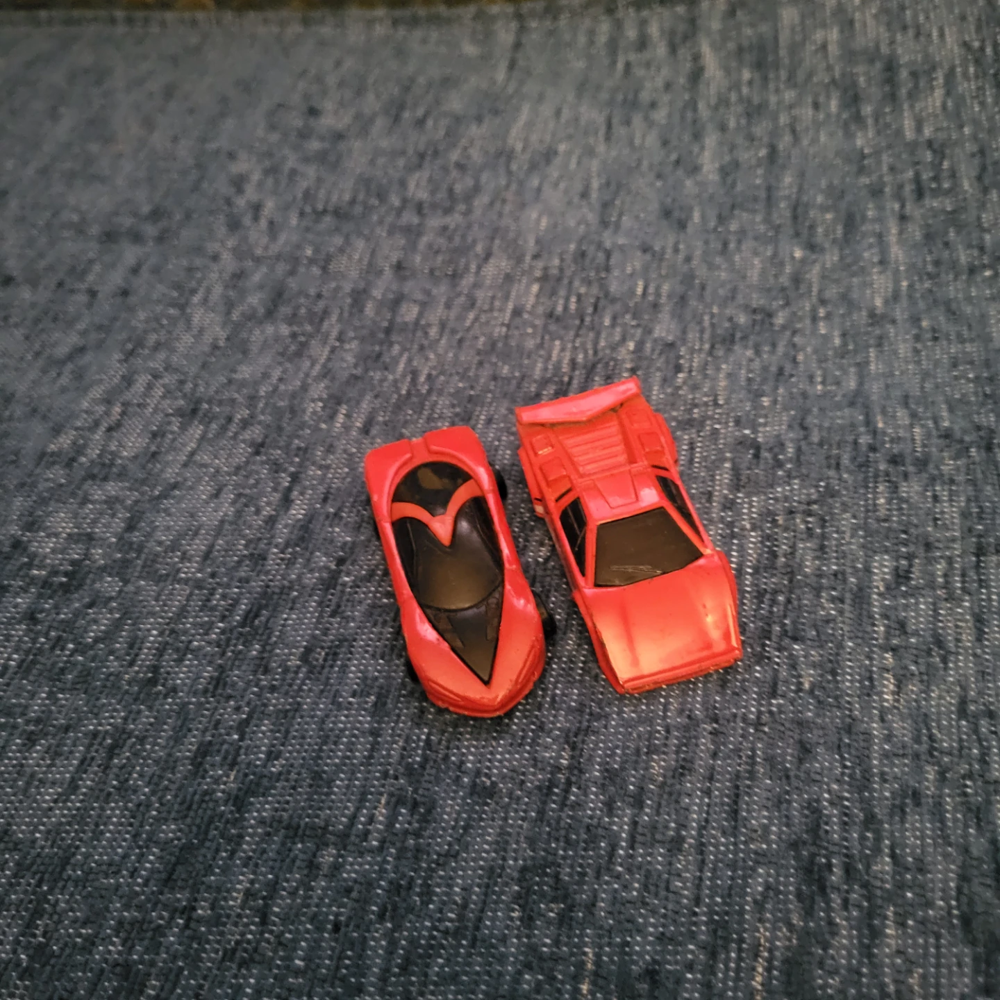 Set of 2 Red Toy Sports Cars