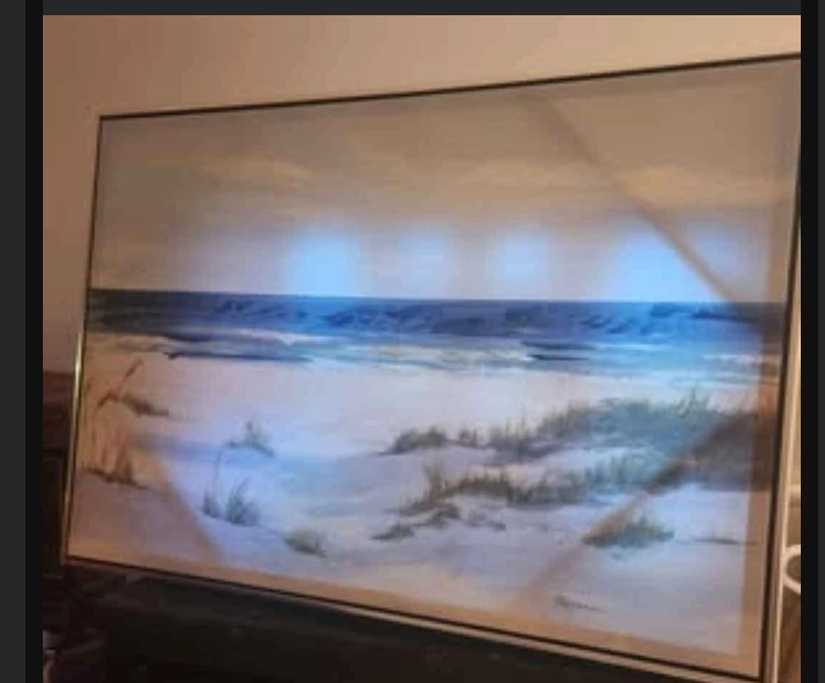 🥕 Framed Beach Landscape Painting