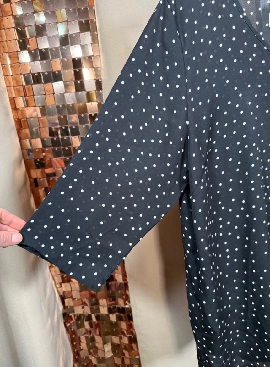 Amanda Green Polka Dot Blouse - Size 1X - photo 4
