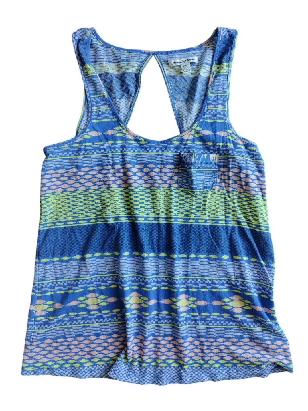 New Women's American Eagle Blue Tribal Aztec Tank Top Shirt XS