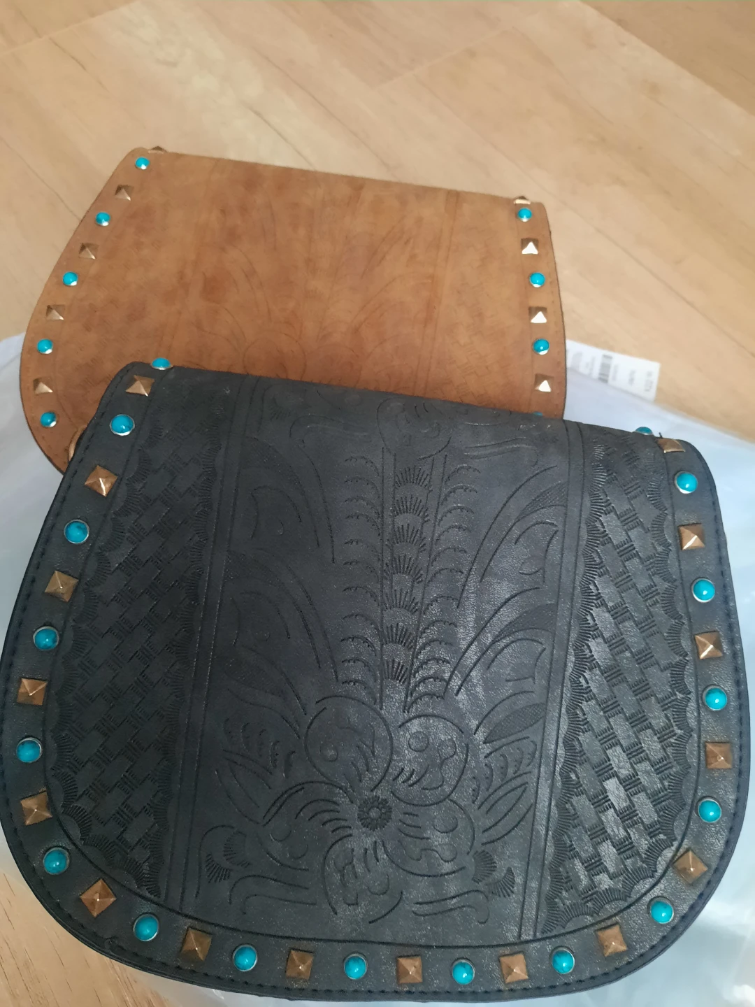 Embossed Faux Leather Crossbody Bag