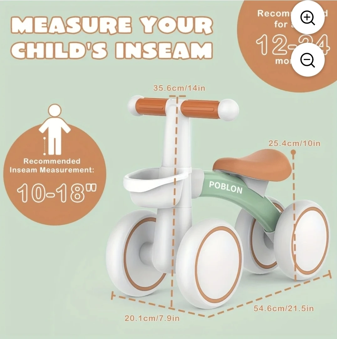 POBLON Baby Balance Bike - 12-24 Months - photo 3