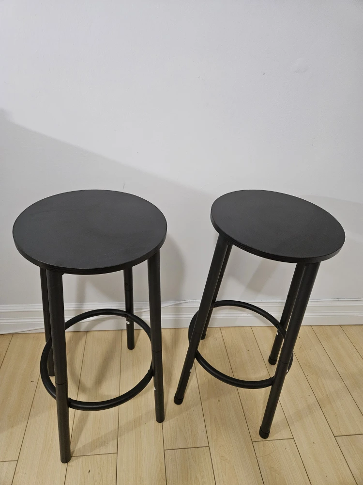 Pair of Black Bar Stools - 25" Height - photo 2
