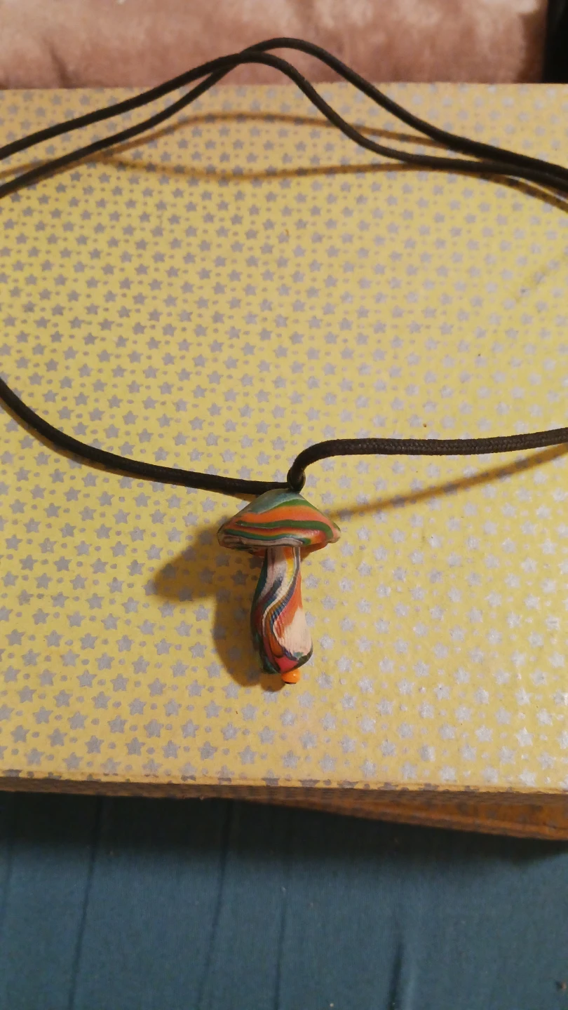 Handmade Mushroom Pendant Necklace