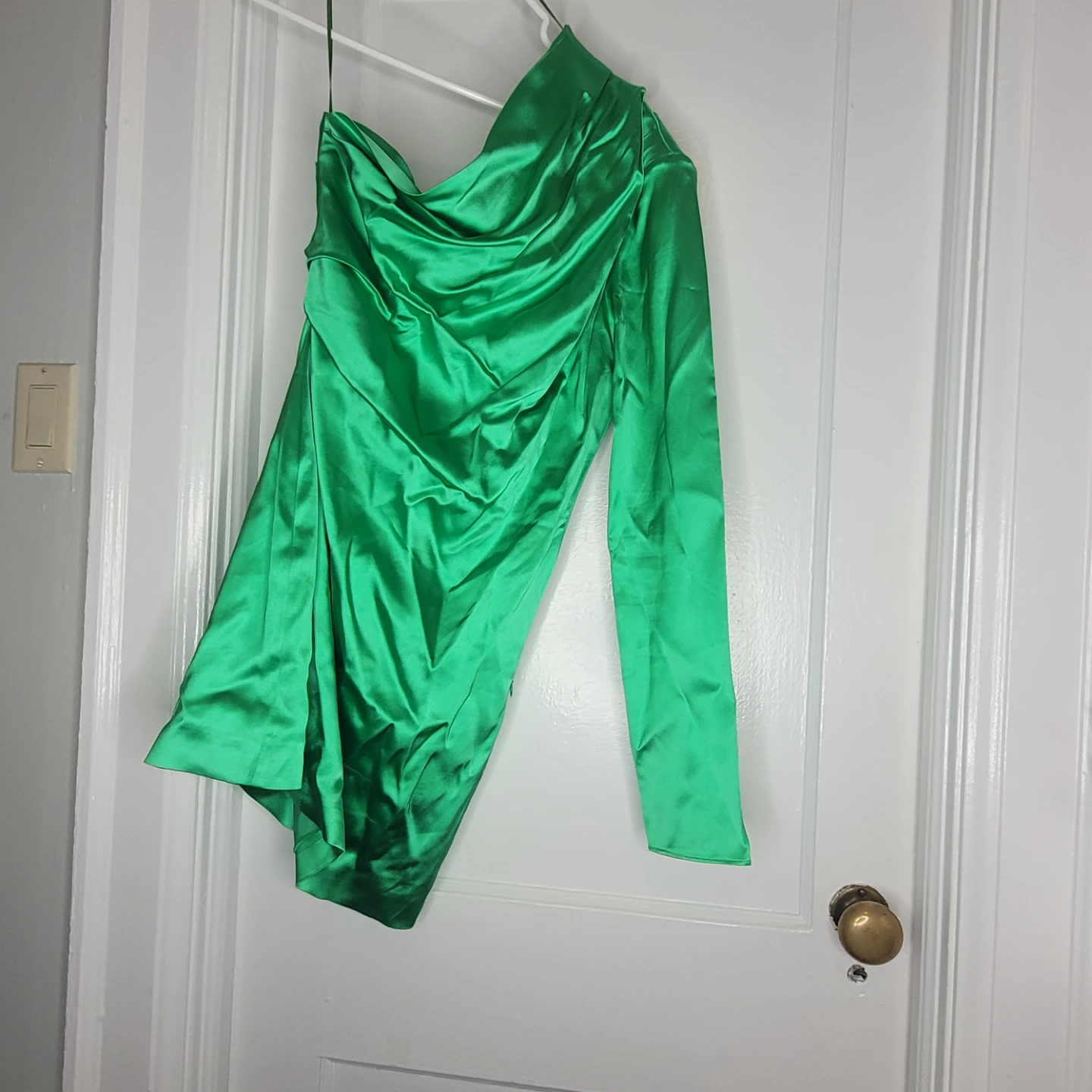 Gauge81 Green Asymmetrical One-Sleeve Dress Size L