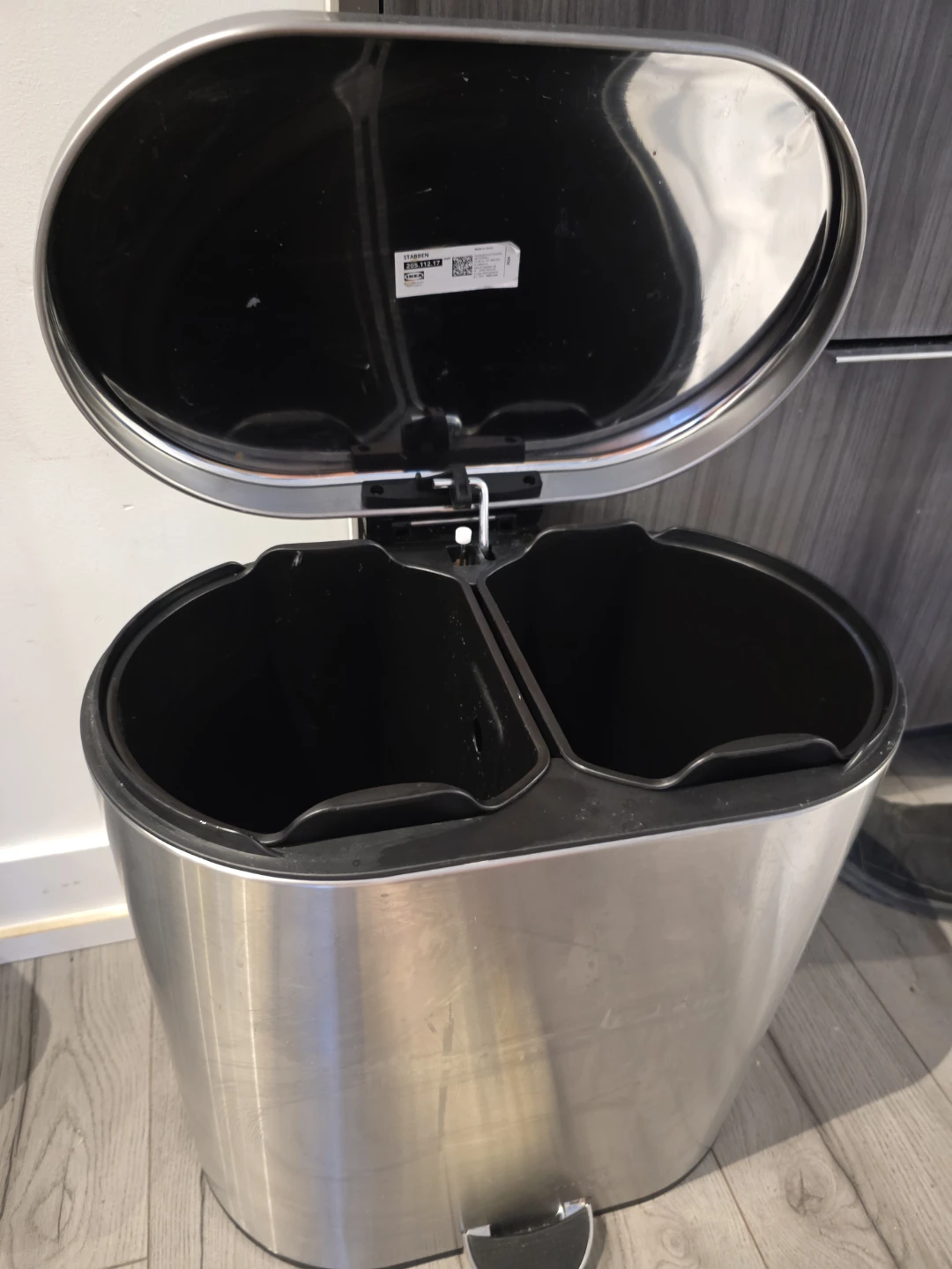 Dual Compartment Stainless Steel Trash Can