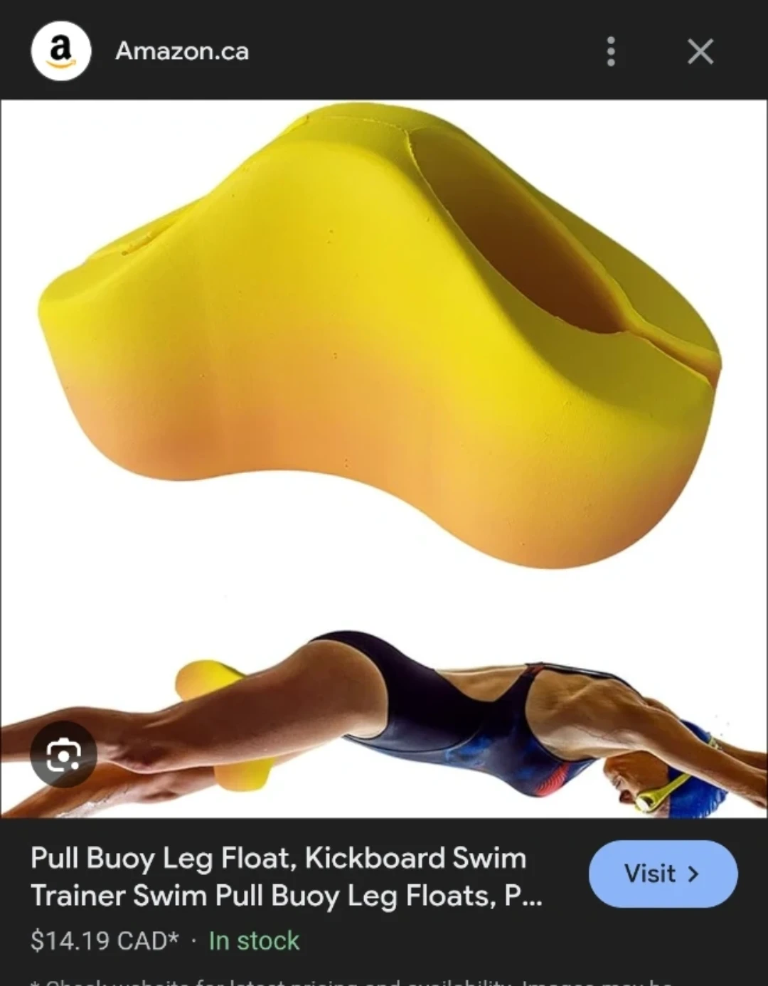Yellow Pull Buoy Leg Float for Swim Training - photo 3