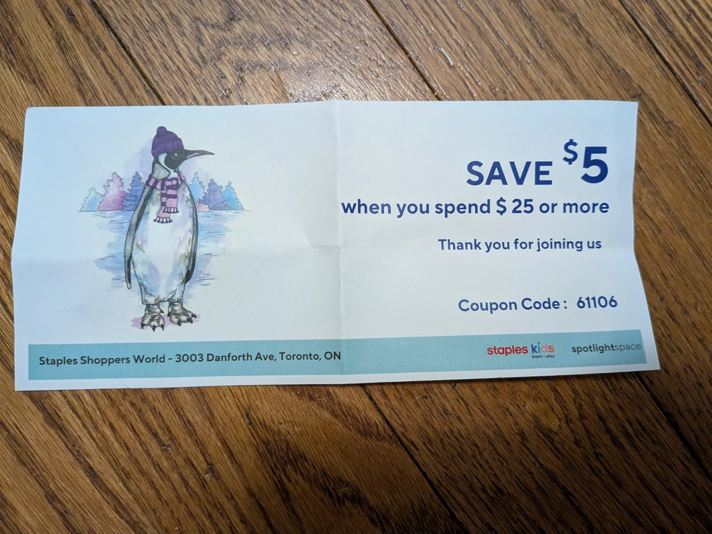 Staples $5 off $25 Coupon - Toronto