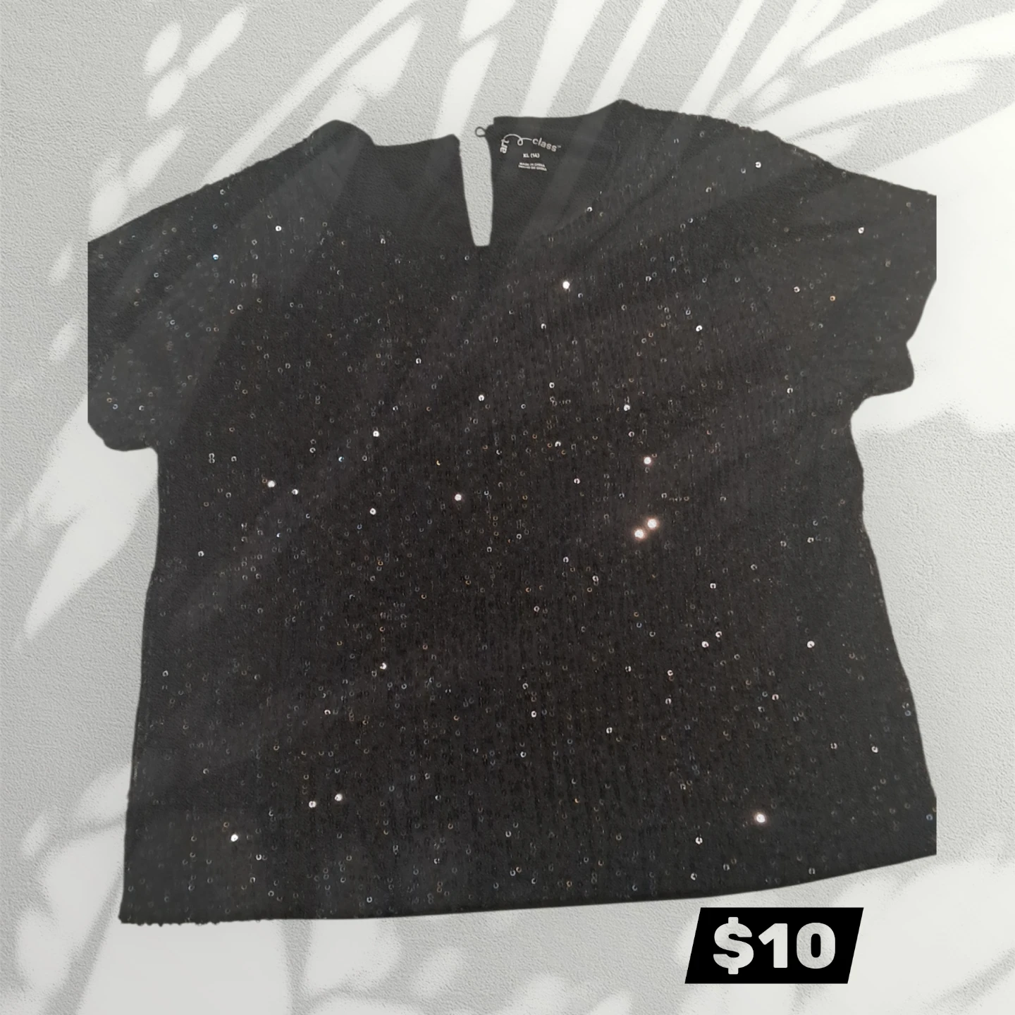 Art Class Sequin T-Shirt - Black, XL