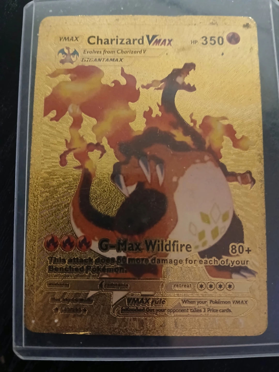 Charizard VMAX Gold Metal Pokemon Card